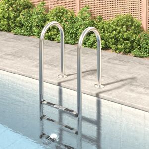 vidaXL Escalera para piscina acero inoxidable 304 54x38x158 cm