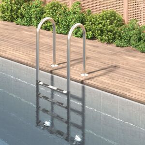 vidaXL Escalera para piscina acero inoxidable 304 54x38x184,5 cm