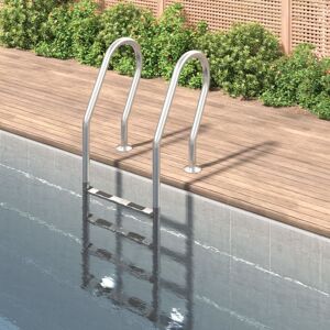 vidaXL Escalera para piscina acero inoxidable 304 54x38x184,5 cm