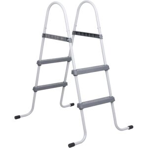 vidaXL Escalera de piscina acero gris 84 cm