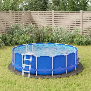 vidaXL Tapiz de suelo piscina geotextil de poliéster gris claro Ø366cm