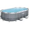 Bestway Power Steel 427x250x100 Cm Oval Pool Steel Frame Above Ground Plateado 7250 Liters