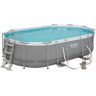 Bestway 56448 Power Steel 488x305x107cm Oval Tubular Pool Gris 10949 Liters