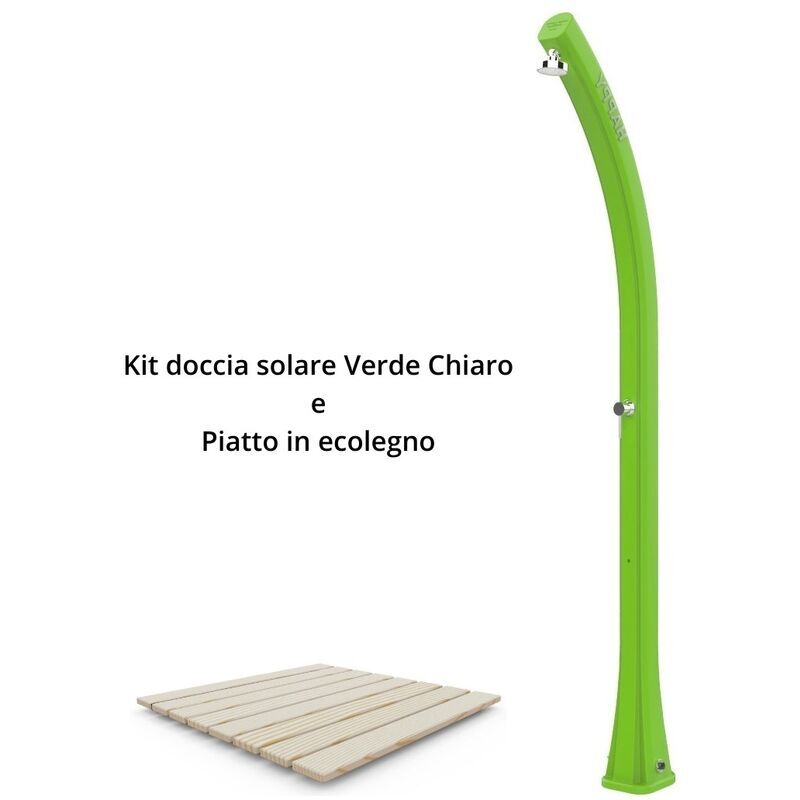 ARKEMA DESIGN - PRODOTTO MADE IN ITALY Kit de ducha verde claro y ecowood cm 19x17x215 ARKEMA DESIGN