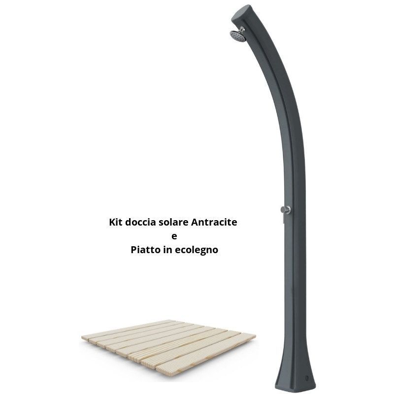 ARKEMA DESIGN - PRODOTTO MADE IN ITALY Kit de ducha con plato de ducha y madera cm 19x17x215 ARKEMA DESIGN