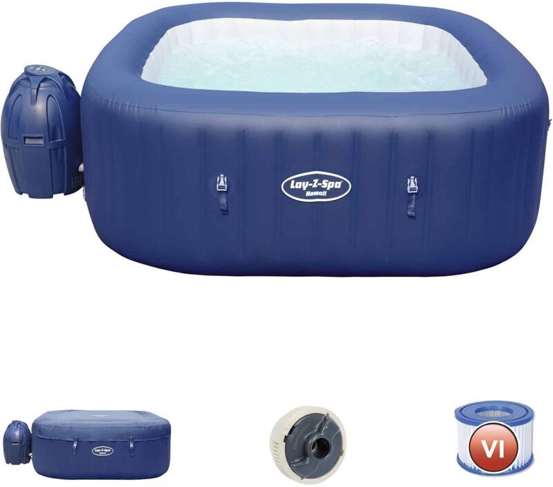 BESTWAY Spa Hinchable Lay-Z-Spa Hawaii Para 4-6 personas Cuadrado - Bestway