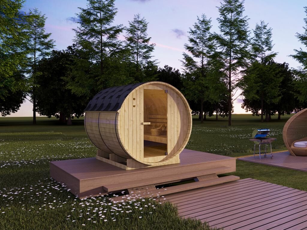 VOGUE SAUNA Sauna de exterior 6 plazas - Ancho 185 x Prof. 220 x Alt. 190 cm - ISOKYRO