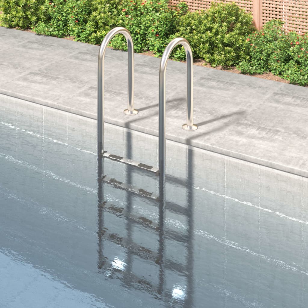 vidaXL Escalera para piscina acero inoxidable 304 54x38x211 cm