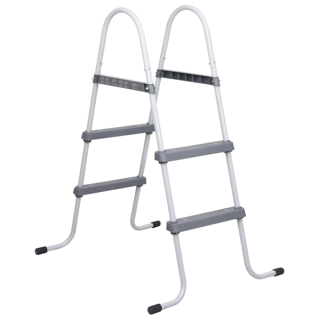 vidaXL Escalera de piscina acero gris 84 cm