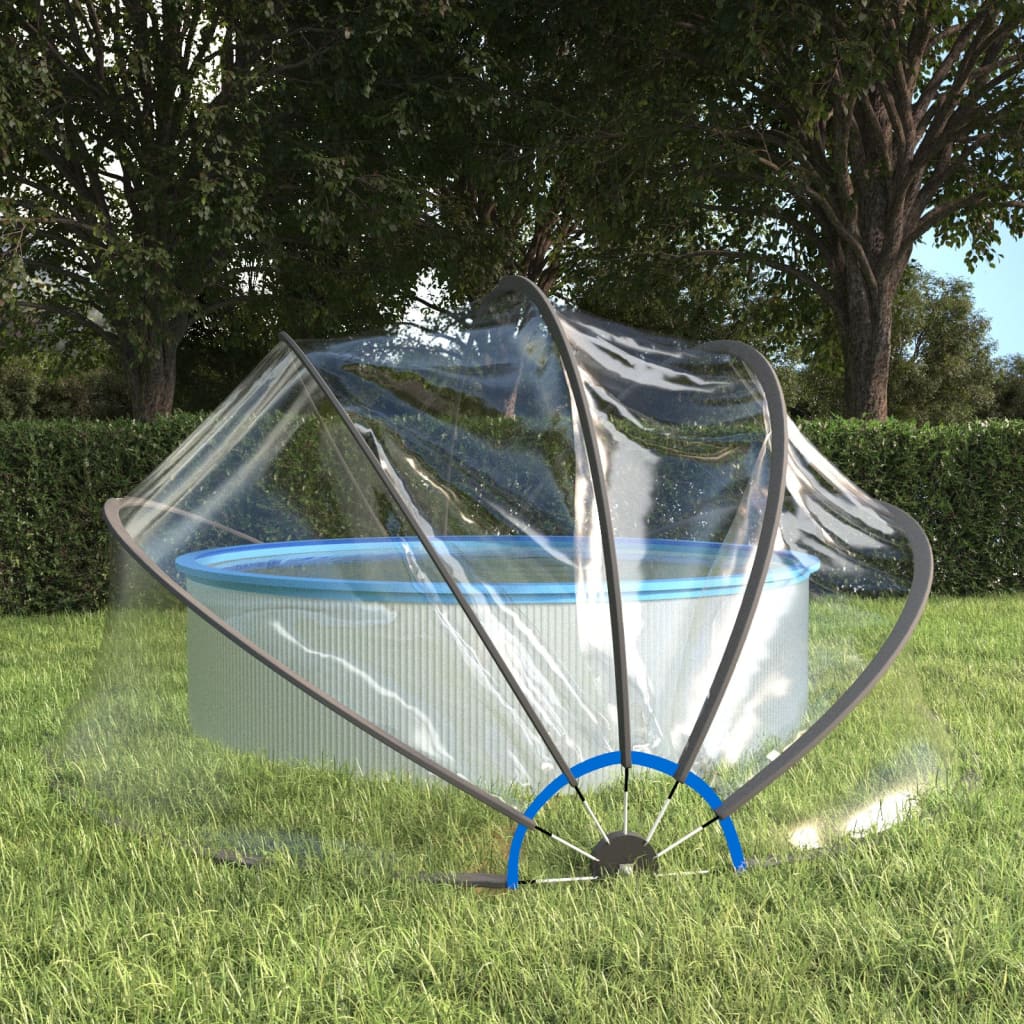 vidaXL Cúpula para piscina redonda PVC 406x203 cm