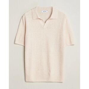 Gran Sasso Linen/Cotton Open Collar Polo Cream - Musta - Size: 39-41 42-43 44-45 - Gender: men