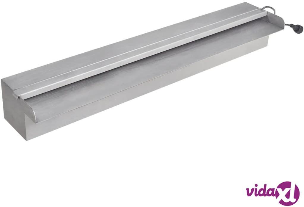 vidaXL Suorakaide Uima-altaan Suihkulähde LED:llä Ruostumaton Teräs 60 cm