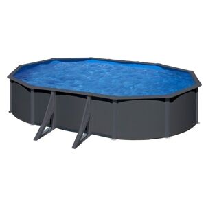 Gre Piscine acier Louko - Gris anthracite - Ovale - 5,27 m x 3,27 m x 1,22 m - Gre - Piscine acier