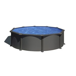 Gre Piscine acier Juni - Gris anthracite - Ronde - Ø 4,80 m x 1,32 m - Gre - Piscine acier