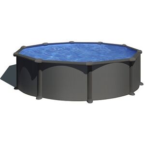 Gre Piscine acier Juni - Gris anthracite - Ronde - Ø 4,80 m x 1,32 m - Gre - Piscine acier