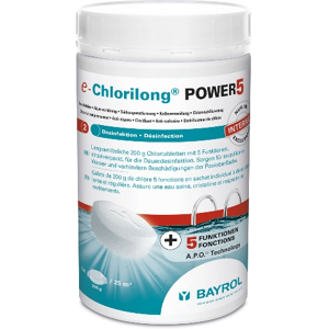 e.Chlorilong Power 5 - 1 kg - Bayrol - Chlore, oxygène actif, brome - Publicité