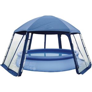 HABITAT ET JARDIN Abri de piscine/spa en polyester 3 portes 5 x 3.9 x 2.5 m