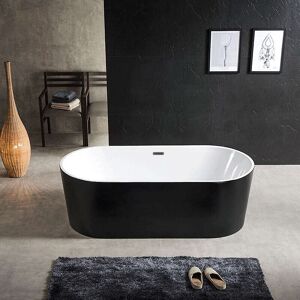 Baignoire ilot noire mate Cleo 150 cm en acrylique