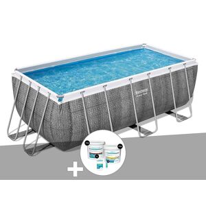 Kit piscine tubulaire rectangulaire Bestway Power Steel 4,12 x 2,01 x 1,22 m + Kit de traitement au chlore - Publicité