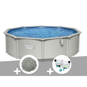 Kit piscine acier ronde Bestway Hydrium 4,60 x 1,20 cm + 10 kg de zéolite + Kit de traitement au chlore - Publicité
