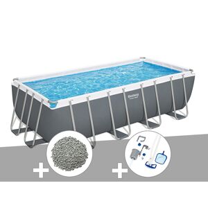Kit piscine tubulaire Bestway Power Steel rectangulaire 4,88 x 2,44 x 1,22 m + 10 kg de zéolite + Kit d'entretien - Publicité