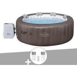 Kit spa gonflable Bestway Lay-Z-Spa Dominica rond Hydrojet 4/6 places + Kit de traitement au brome