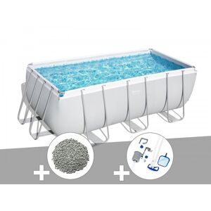 Kit piscine tubulaire Bestway Power Steel rectangulaire 4,12 x 2,01 x 1,22 m + 10 kg de zéolite + Kit d'entretien - Publicité