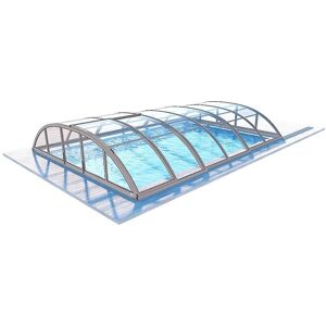 altanka Abri de piscine Horizon pour les modeles 7,20x4,20 m - BAS58, BAS758 - polycarbonate massif 3 mm - Couleur Ral7037 Gris