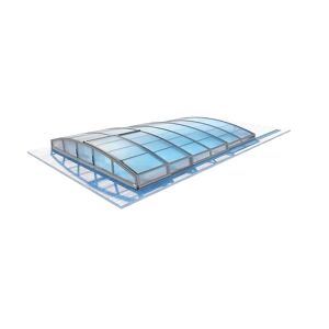 altanka Abri de piscine Skyline pour les modeles 5x3 m - BAS86, BAS786 - polycarbonate alveolaire 8 mm - Couleur Ral7037 Gris