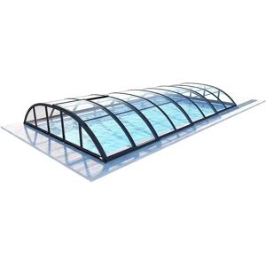 altanka Abri de piscine Horizon - 8,61x4,62 m - polycarbonate massif 3 mm - Couleur Ral7016 Graphite