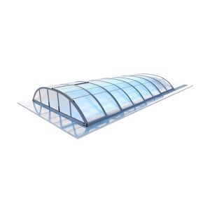 altanka Abri de piscine Skyline - 8,61x4,20 m - polycarbonate alveolaire 8 mm - Couleur Ral7037 Gris