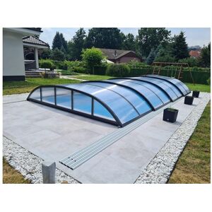 altanka Abri de piscine Horizon - 8,61x4,20 m - polycarbonate alveolaire 8 mm - Couleur Ral7016 Graphite