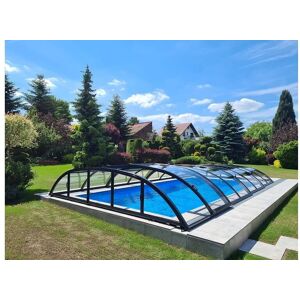 altanka Abri de piscine Horizon - 8,61x4,20 m - polycarbonate massif 3 mm - Couleur Ral7016 Graphite