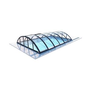 altanka Abri de piscine Orbit - 6,47x3,50 m - polycarbonate massif 3 mm - Couleur Ral7016 Graphite