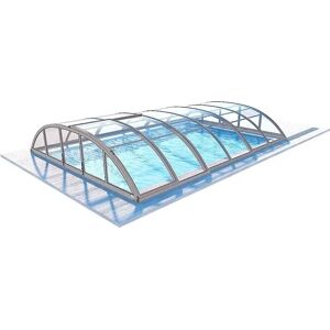 altanka Abri de piscine Horizon pour les modeles 6,20x3 m - BAS87, BAS787 - polycarbonate massif 3 mm - Couleur Ral7037 Gris