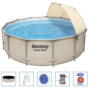 Bestway Ensemble de piscine avec auvent Power Steel 396x107 cm - Publicité