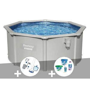 Kit piscine acier ronde Bestway Hydrium 3,00 x 1,20 cm + Kit de traitement au chlore + Kit d'entretien Deluxe - Publicité