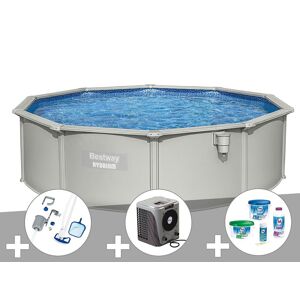 Kit piscine acier ronde Bestway Hydrium 4,60 x 1,20 cm + Kit de traitement au chlore + Kit d'entretien Deluxe + Pompe à chaleur - Publicité