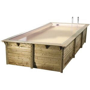 UBBINK PIS Piscine bois Azura - Liner Beige - Rectangulaire - L505xH126xP350cm - Publicité