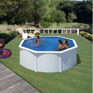 Piscine blanche en acier - Octogone - D320xH122cm