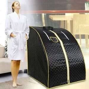 SKECTEN 1000W Sauna à Vapeur, Portable Home Sauna Infrarouge Spa Tente 98x70x80cm (Noir) - Publicité