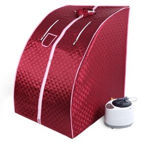 SKECTEN 1000W Sauna à Vapeur, Portable Home Sauna Infrarouge Spa Tente 98x70x80cm (Rouge) - Publicité