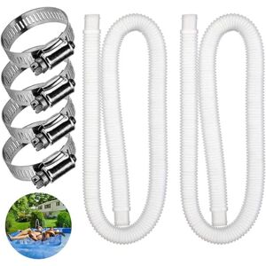 AHLSEN 2 Pcs Tuyau de Rechange pour Piscine Hors Sol Tuyau de Remplacement de Piscine Tuyau de Piscine pour Piscines pour Piscine Hors Terre Tuyau de Remplacement de Pompe de Filtre de Piscine(59x1.2 - white - Publicité