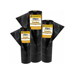 Aquagart - 700 m² tissu de sol, bâche anti-mauvaises herbes, bâche de paillage 100 g, 2 m de large, noir - Publicité