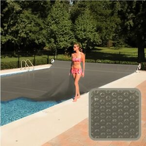 Bâche à bulles 4 m x 8 m pour piscine - 300 microns - Gris Linxor - Publicité