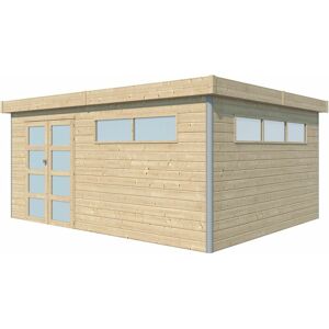 Chalet en bois profil aluminium contemporain 18.67 m² Avec plancher