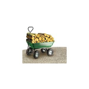 HELIOTRADE Chariot de jardin avec benne basculante - charge 250 kilos - roue gonflable - Publicité