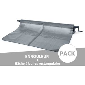 Intex - Enrouleur + Bâche à bulles pour piscine tubulaire rectangulaire 7,32 x 3,66 m - Publicité