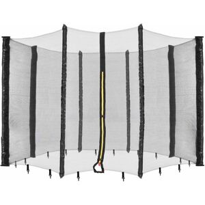Arebos - Filet de sécurité pour trampoline - Diamètre : 430 cm - 8 barres - Résistant aux uv - Résistant aux intempéries - Maille étroite - Verrouillable - noir - Publicité