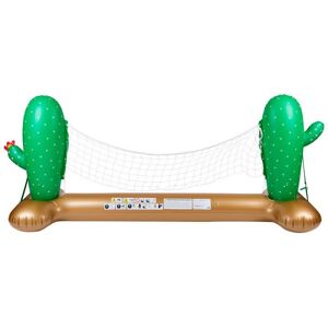 AIRMYFUN Filet de Volley Gonflable et Flottant pour Piscine & Plage, 274 x 165 x 37 cm - Design Cactus - Vert - Publicité
